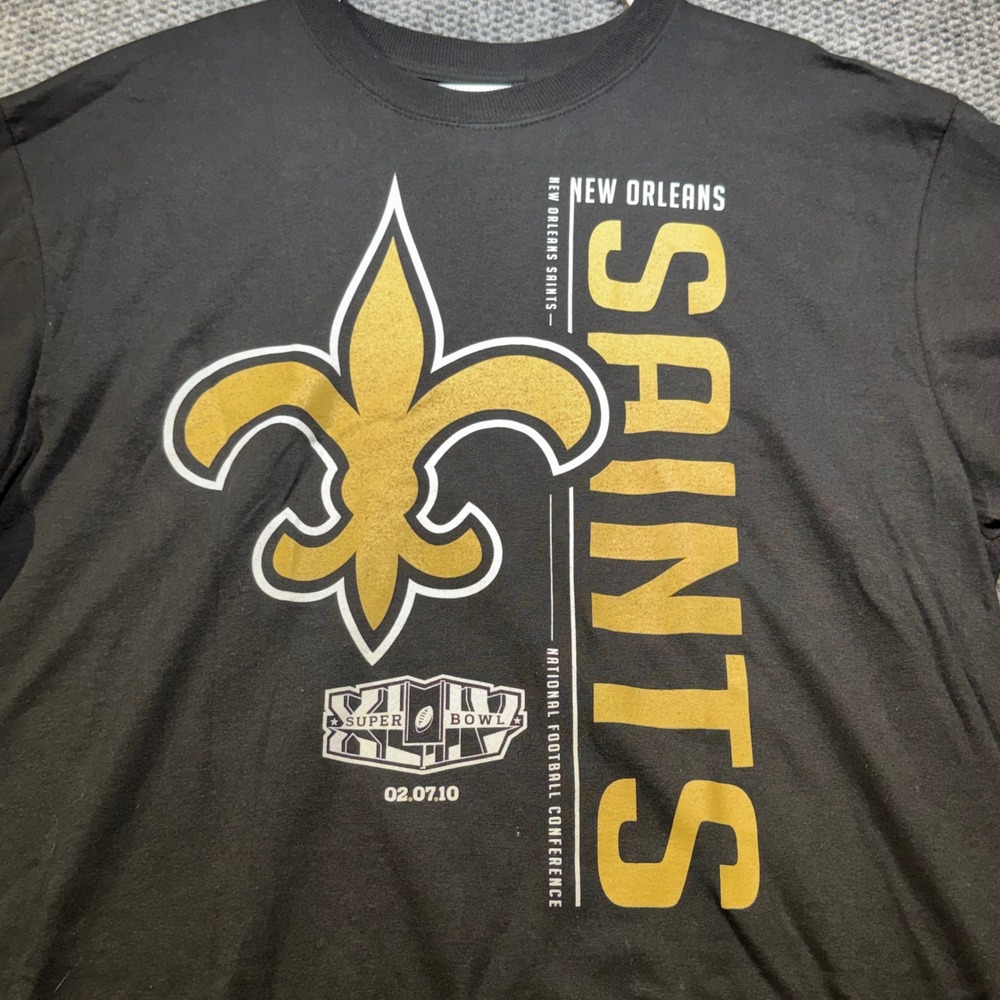 Reebok New Orleans Saints Super Bowl XLIV Champions Roster T-Shirt Mens Large